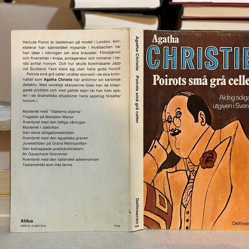 Poirots små grå celler av Agatha Christie, bok, Very Fine plus
