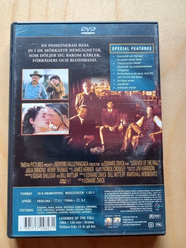DVD-FILM "HÖSTLEGENDER" MED BRAD PITT OCH ANTHONY HOPKINS FRÅN 1994