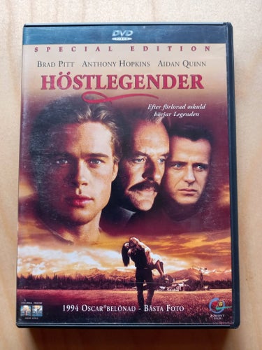 DVD-FILM "HÖSTLEGENDER" MED BRAD PITT OCH ANTHONY HOPKINS FRÅN 1994