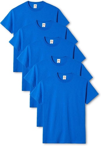 5 st. FRUIT OF THE LOOM Herr Original T-shirt, Kungsblå, L (5-pack) Ny