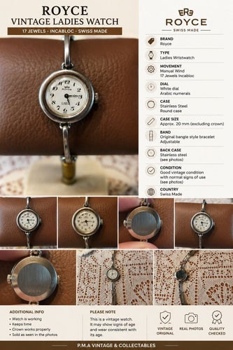 Royce 17 Jewels Incabloc Schweizisk damklocka