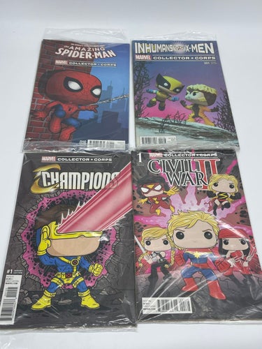 Fyra Styckem Marvel Serietidningar Funk PoP!