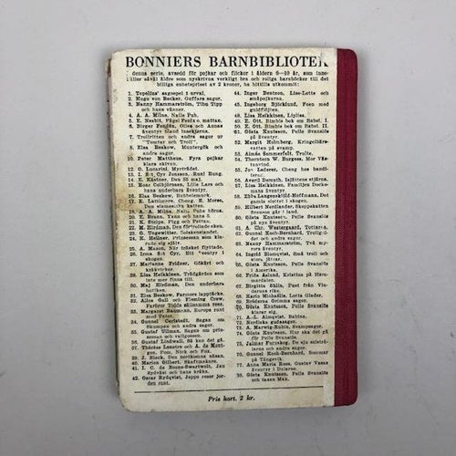 Bok, Pelle Svanslös och taxen Max , Bonniersförlag 1945 Gösta Knutsson