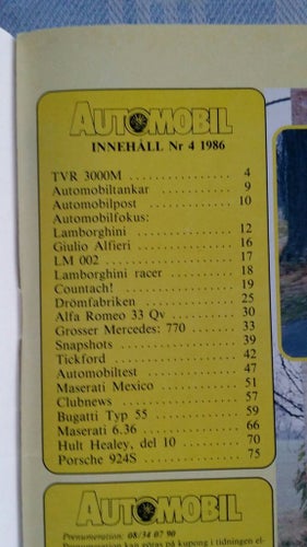 Automobil nr 4 1986: Subaru XT, Honda Prelude + Accord Aerodeck, Maserati Mexico