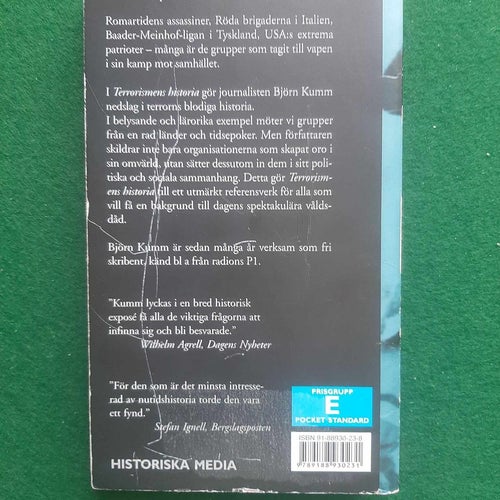 Terrorismens historia - Björn Kumm, 1998, pocket, defekt skick.