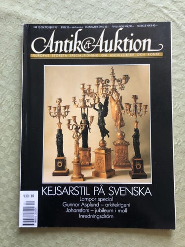 Antik & Auktion 10/1991 - Lampor special, Johansfors 100 år m m