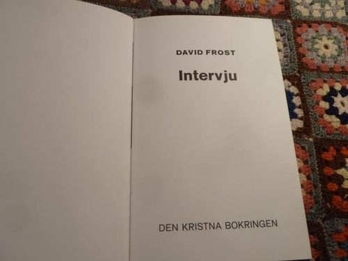 INTERVJU, D. FROST, 1972,  BÖCKER
