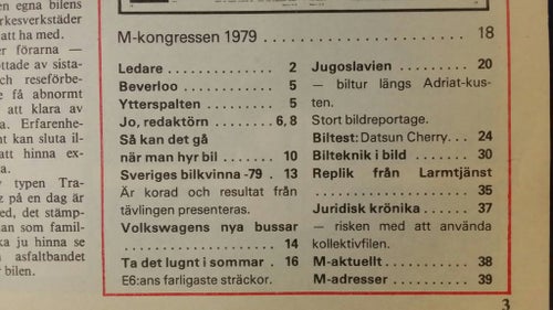 Motor nr 13 1979: Datsun Cherry, VW Transporter, Jugoslavien