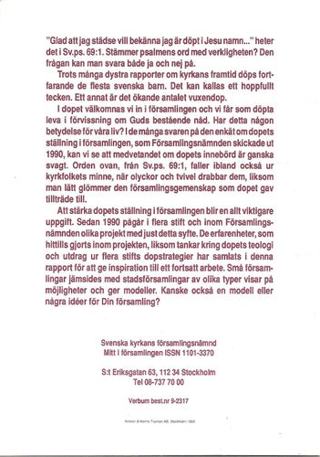 Dop i församlingen- om att stärka dopets ställning.