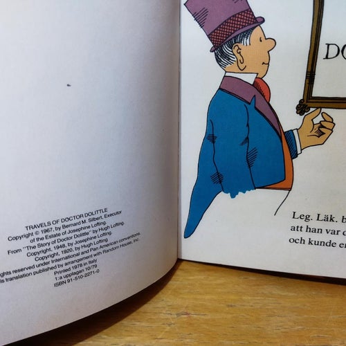 Doktor Dolittles resa Hugh Lofting. Bok. Very Fine plus
