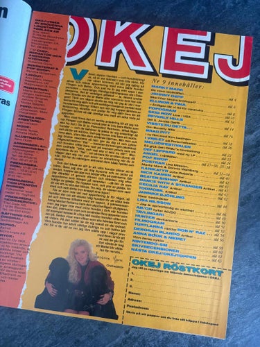 Tidningen OKEJ ! Nr 9 - 1992 . TOPPSKICK ! MED POSTERS !
