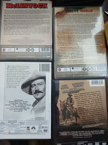 John Wayne DVD-filmer: McClintock, Circus World, Rio Grande, Huka Dig Rooster