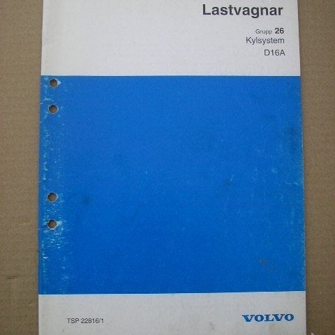 VOLVO Verkstadshandbok Lastbil Kylsystem D16A