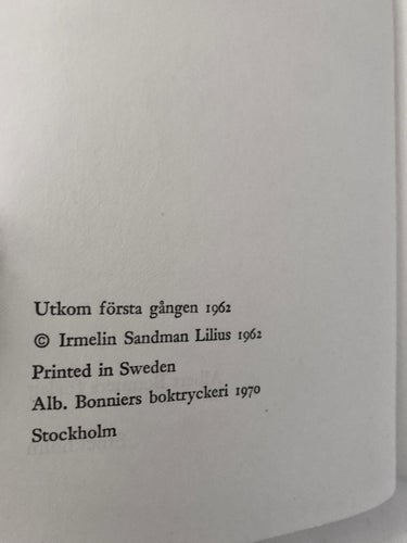 ENHÖRNINGEN Irmelin Sandman Lilius 1970
