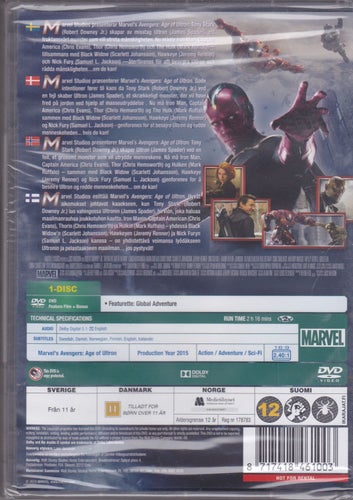 DVD / Avengers: Age Of Ultron / Scarlett Johansson, Chris Evans / Ny & Inplastad