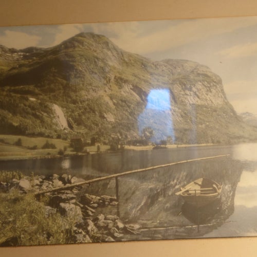 Vintage foto , Norsk fjord ! I fin glasad ram. Mått i ram 40,5 x 35 cm