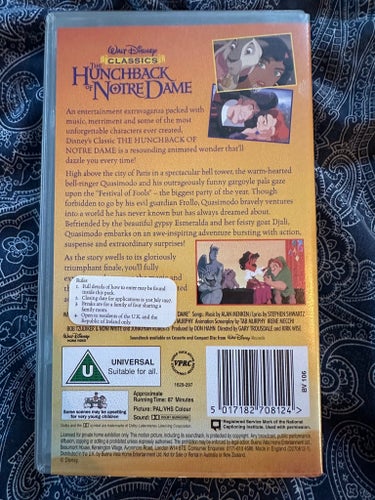 Disney Klassiker - The Hunchback of Notre Dame - VHS Ringaren i Notre Dame