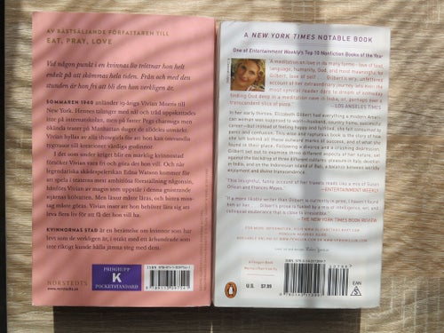 Kvinnoarnas stad & Eat Pray Love - Elizabeth Gilbert