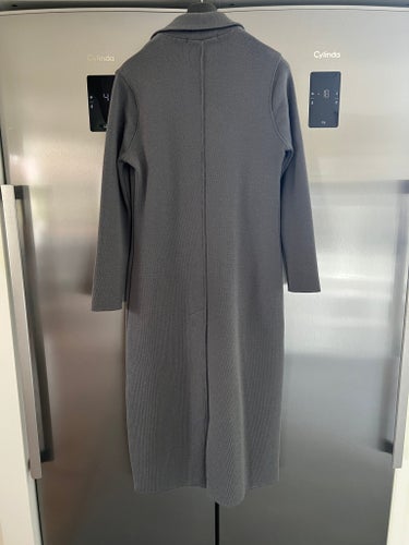 Grå Busnel Capri coat long 100% ull strl 40 i nyskick