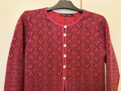 Gudrun Sjödén vinröd kofta, storlek S eller 34/36, se mått