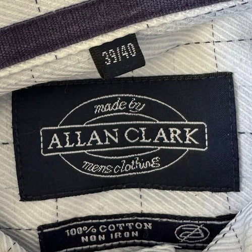 ALLAN CLARK ljusblå rutig skjorta, storlek 39/40