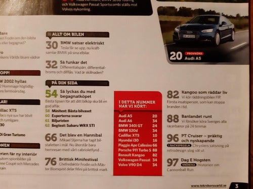 Teknikens Värld 20 2016: Volvo V90 D4 vs BMW 520d, Audi A6 TDI, VW Passat TDI