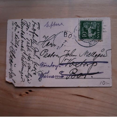 Mindre julkort Jenny Nyström stämplat 1930 tal