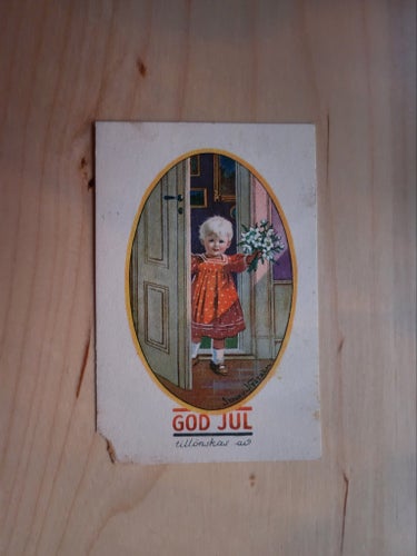 Mindre julkort Jenny Nyström stämplat 1930 tal
