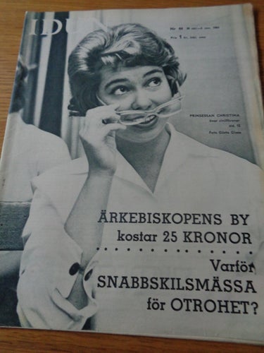 Idun nr44 1961 Ekeby Vänge, kungligt Prinsessan Christina, Anne-Marie Elvius