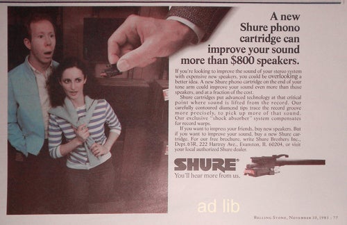 SHURE - PHONO CARTRIDGE, HI-FI TIDNINGSANNONS 1977