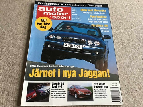 Auto motor & sport Nr 8 2001 Alfa 147,BMW 320i,Ford Puma,SAAB 9-5,Lexus GS 300