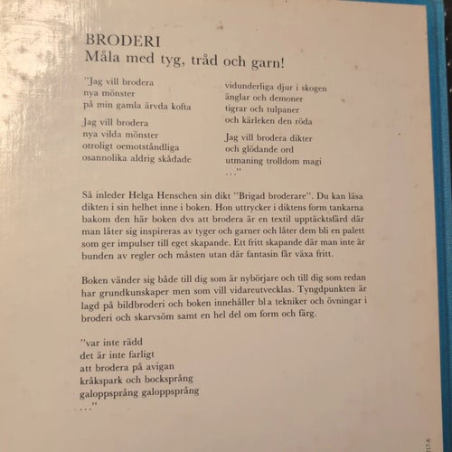 Broderi: Måla med tyg, tråd och garn! - Brita Pilups & Elisabeth Theba (1989)