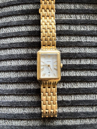 Fossil Analog Quartz Damklocka i Guld