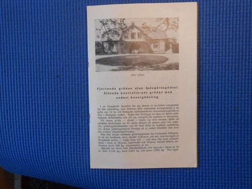 Konstgödsling Erik Hellström Strängnäs lantmannaskola 1924