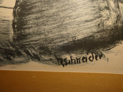 R. Schneider , Tuschteckning , Mått 53,5 x 43,5 cm.