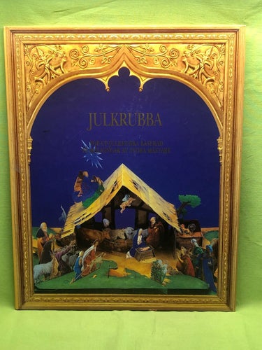Julkrubba pop-up-julkrubba baserad på målningar av stora mästare /