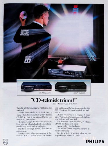 PHILIPS - CD-TEKNISK TRIUMF, REKLAMANNONS 1988