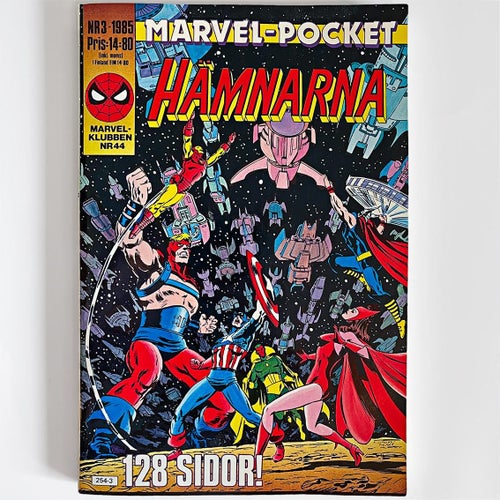 Mint Marvel Pocket nr 3 1985 med Avenger skick MT Semic Press 128 sid sv/vit