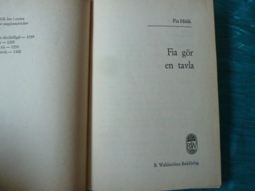 FIA GÖR EN TAVLA, F. HÖÖK, 1966, BÖCKER