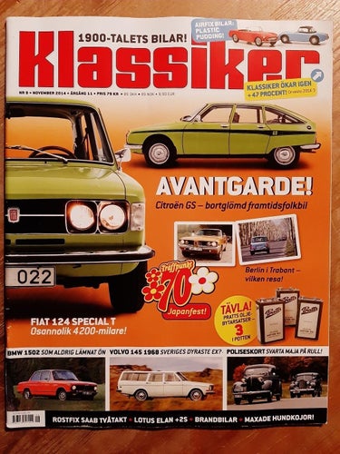 Klassiker nr 9 2014: Volvo 145 1968, Fiat 124 Special T, BMW 1502, Citroën GS