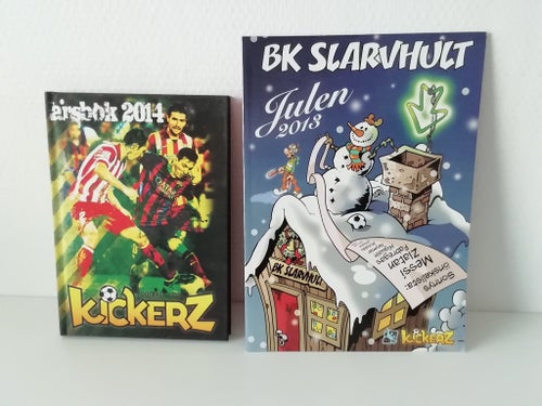 2 st böcker fotboll: Kickerz årsbok 2014 och BK Slarvhult Julen 2013