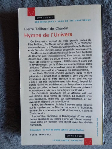 Hymne de l'Univers av Pierre Teilhard de Chardin, 1965
