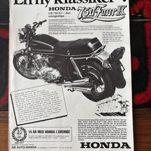Honda CB 750 K7 Motorcykel annons 1977