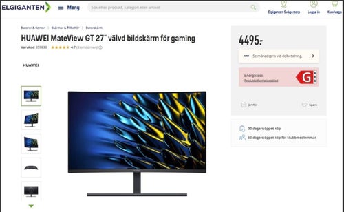 HUAWEI MateView GT 27" välvd bildskärm för gaming