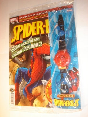 SPIDERMAN I ORIGINAL PLAST med leksak 2008 8 SPIDERFLYER