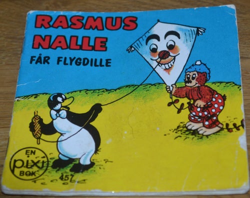 Äldre Pixibok Rasmus Nalle får flygdille