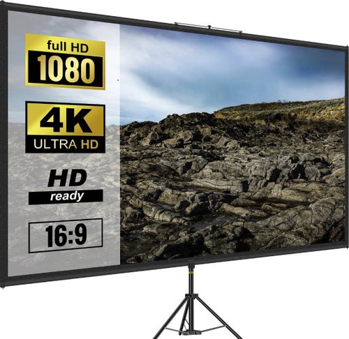 Projektorduk 60 Tum 4K HD med Stativ Portabel 16:9 för Hemmabio
