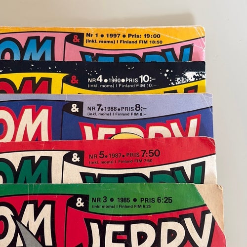 Tom & Jerry nr 1985, 1987, 1988, 1990, 1997.