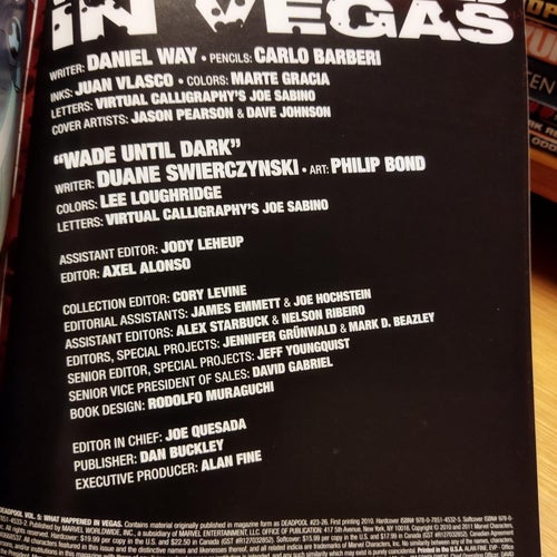 Deadpool vol 5 What Happened in Vegas. Very Fine plus