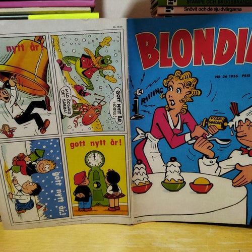 Blondie 1956 nr 26 med 4 stcyk Gott nytt år kort, Very Fine